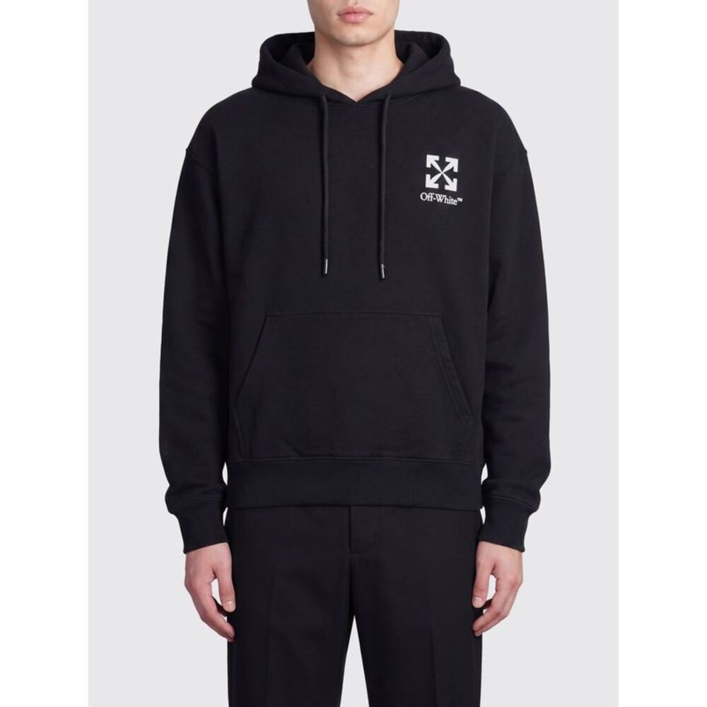 Off-White Men Off-White Cotton Hoodie With Logo
